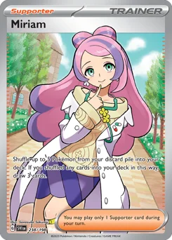Miriam Pokemon card from Scarlet & Violet, card number 238