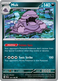 Muk Pokemon card from Scarlet & Violet, card number 127