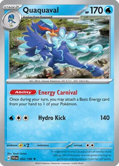 Quaquaval Pokemon card from Scarlet & Violet, card number 54