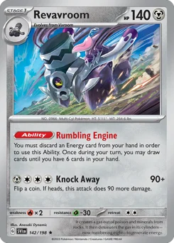 Revavroom Pokemon card from Scarlet & Violet, card number 142