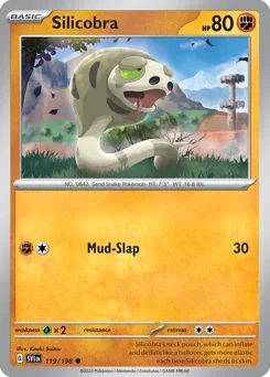 Silicobra Pokemon card from Scarlet & Violet, card number 119