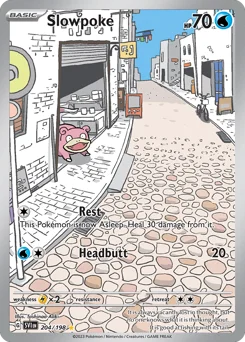 Slowpoke Pokemon card from Scarlet & Violet, card number 204