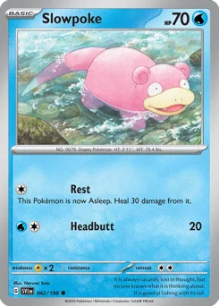 Slowpoke Pokemon card from Scarlet & Violet, card number 42