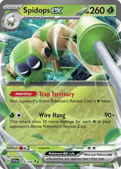 Spidops ex Pokemon card from Scarlet & Violet, card number 19