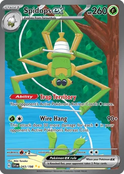 Spidops ex Pokemon card from Scarlet & Violet, card number 243