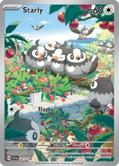 Starly Pokemon card from Scarlet & Violet, card number 221