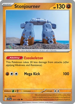 Stonjourner Pokemon card from Scarlet & Violet, card number 121