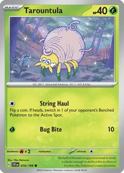 Tarountula Pokemon card from Scarlet & Violet, card number 16