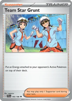 Team Star Grunt Pokemon card from Scarlet & Violet, card number 195