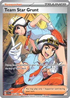 Team Star Grunt Pokemon card from Scarlet & Violet, card number 242