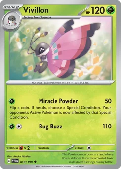 Vivillon Pokemon card from Scarlet & Violet, card number 10