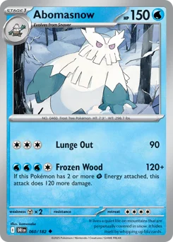 Abomasnow Pokemon card from Destined Rivals, card number 60