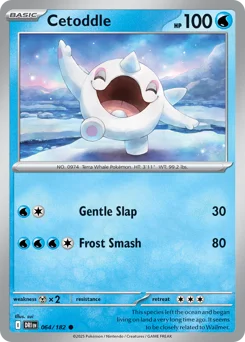 Cetoddle Pokemon card from Destined Rivals, card number 64