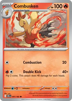 Combusken Pokemon card from Destined Rivals, card number 41