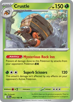 Crustle Pokemon card from Destined Rivals, card number 12