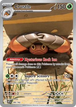 Crustle Pokemon card from Destined Rivals, card number 186