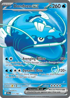 Dondozo ex Pokemon card from Destined Rivals, card number 211