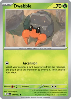 Dwebble Pokemon card from Destined Rivals, card number 11