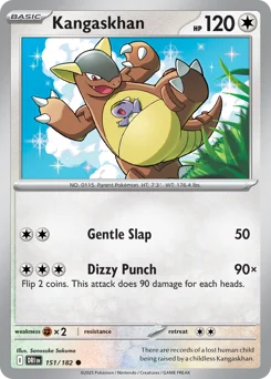 Kangaskhan Pokemon card from Destined Rivals, card number 151