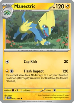 Manectric Pokemon card from Destined Rivals, card number 76
