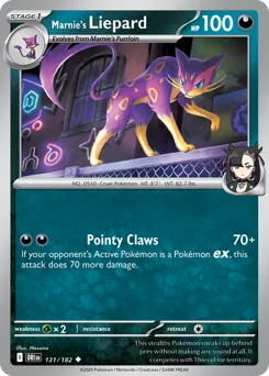 Marnie's Liepard Pokemon card from Destined Rivals, card number 131