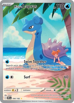 Misty's Lapras Pokemon card from Destined Rivals, card number 194