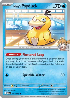 Misty's Psyduck Pokemon card from Destined Rivals, card number 45