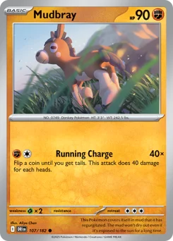Mudbray Pokemon card from Destined Rivals, card number 107