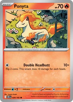 Ponyta Pokemon card from Destined Rivals, card number 29