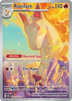 Rapidash Pokemon card from Destined Rivals, card number 189