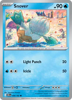Snover Pokemon card from Destined Rivals, card number 59