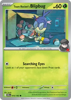 Team Rocket's Blipbug Pokemon card from Destined Rivals, card number 15