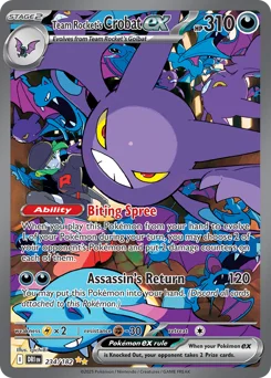 Team Rocket's Crobat ex Pokemon card from Destined Rivals, card number 234