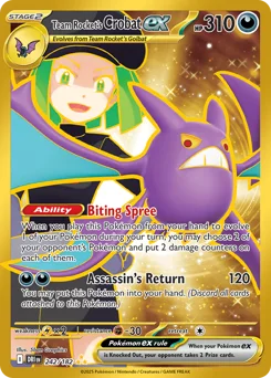Team Rocket's Crobat ex Pokemon card from Destined Rivals, card number 242