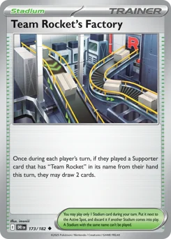 Team Rocket's Factory Pokemon card from Destined Rivals, card number 173