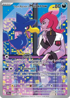Team Rocket's Murkrow Pokemon card from Destined Rivals, card number 200