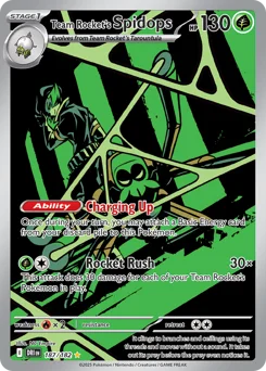 Team Rocket's Spidops Pokemon card from Destined Rivals, card number 187