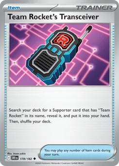 Team Rocket's Transceiver Pokemon card from Destined Rivals, card number 178