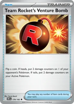 Team Rocket's Venture Bomb Pokemon card from Destined Rivals, card number 179