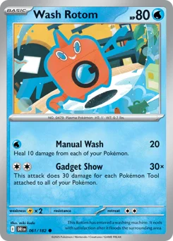 Wash Rotom Pokemon card from Destined Rivals, card number 61