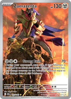 Zamazenta Pokemon card from Destined Rivals, card number 201