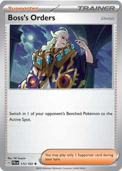 Boss's Orders (Ghetsis) Pokemon card from Paldea Evolved, card number 172