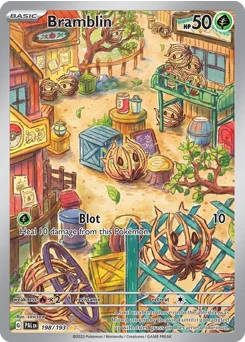 Bramblin Pokemon card from Paldea Evolved, card number 198