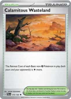 Calamitous Wasteland Pokemon card from Paldea Evolved, card number 175