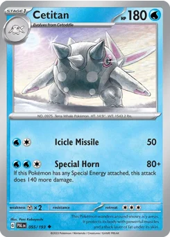 Cetitan Pokemon card from Paldea Evolved, card number 55
