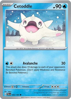 Cetoddle Pokemon card from Paldea Evolved, card number 53