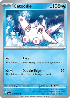 Cetoddle Pokemon card from Paldea Evolved, card number 54