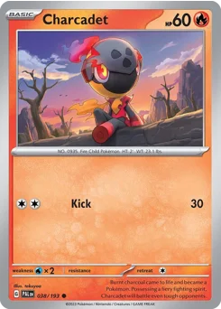 Charcadet Pokemon card from Paldea Evolved, card number 38