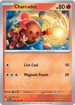 Charcadet Pokemon card from Paldea Evolved, card number 39