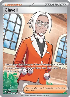 Clavell Pokemon card from Paldea Evolved, card number 249